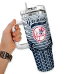 customized new york yankees hex texture navy curved tumbler best selling 1.webp