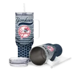 customized new york yankees hex texture navy curved tumbler best selling 1.webp