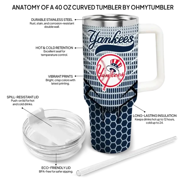 customized new york yankees hex texture navy curved tumbler new arrival 1.webp