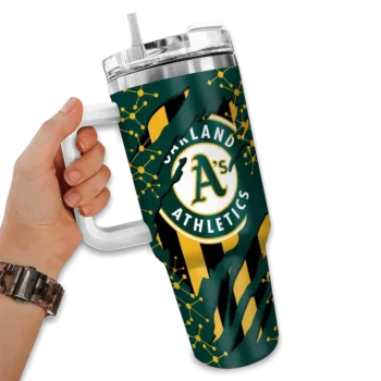 customized oakland athletics claw cut green black curved tumbler fashion forward 1.webp