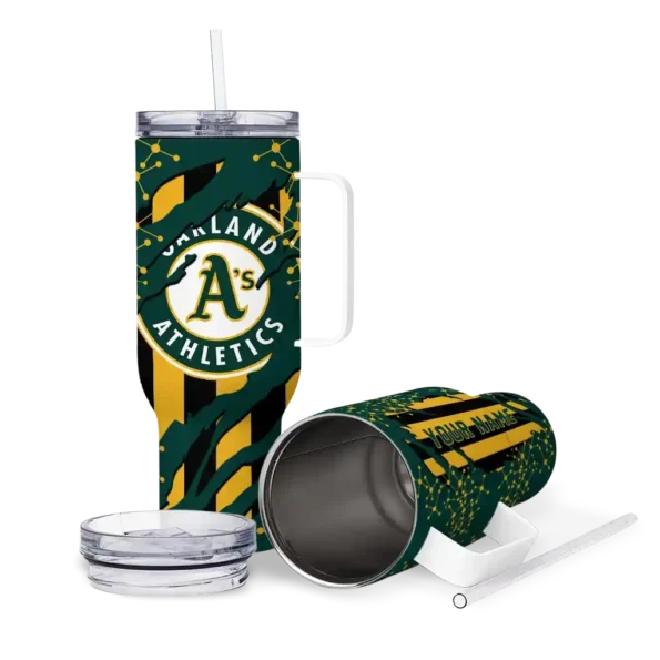 customized oakland athletics claw cut green black curved tumbler high quality 1.webp