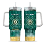 customized oakland athletics geometric prism green curved tumbler best selling 1.webp