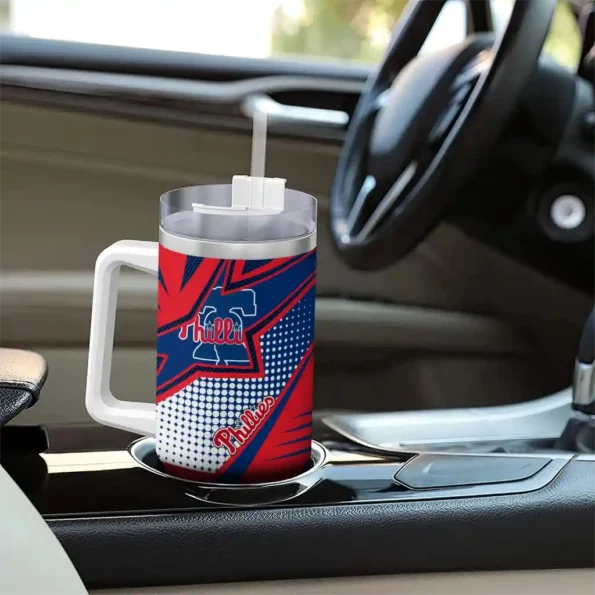 customized philadelphia phillies arrow burst blue curved tumbler trendy 1.webp