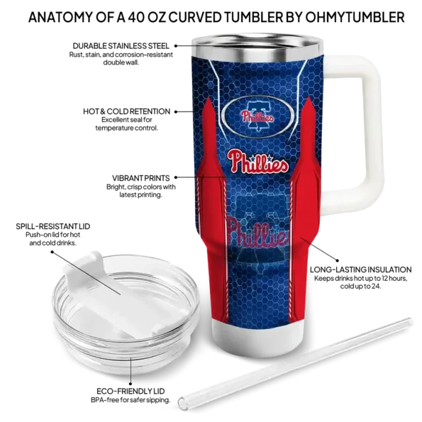 customized philadelphia phillies hexagon armor blue curved tumbler new arrival 1.webp