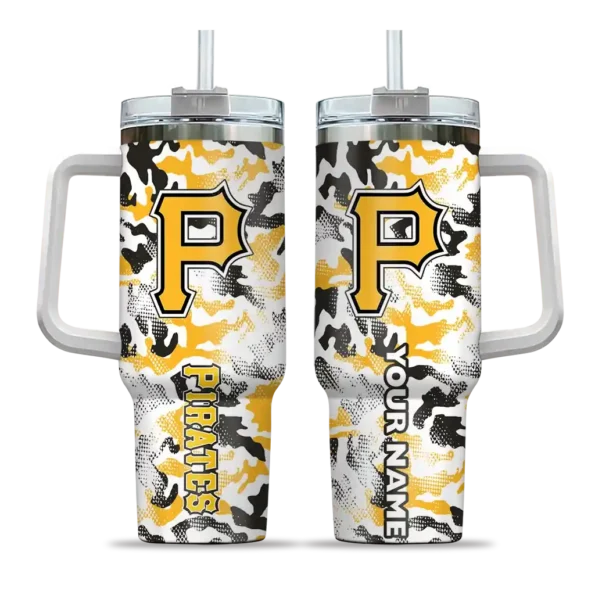customized pittsburgh pirates camo mashup black white curved tumbler best selling 1.webp