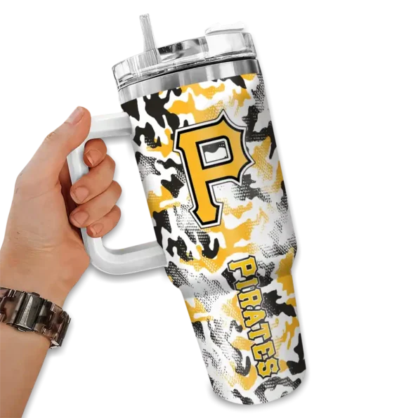 customized pittsburgh pirates camo mashup black white curved tumbler fashion forward 1.webp