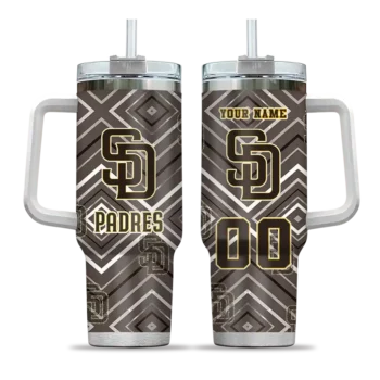 customized san diego padres bold diamonds brown curved tumbler best selling 1.webp