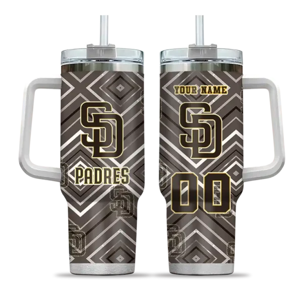 customized san diego padres bold diamonds brown curved tumbler best selling 1.webp