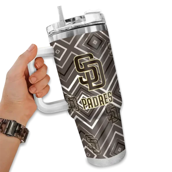 customized san diego padres bold diamonds brown curved tumbler fashion forward 1.webp