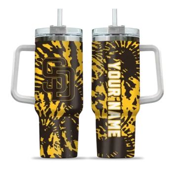 customized san diego padres burst swirl brown curved tumbler best selling 1.webp