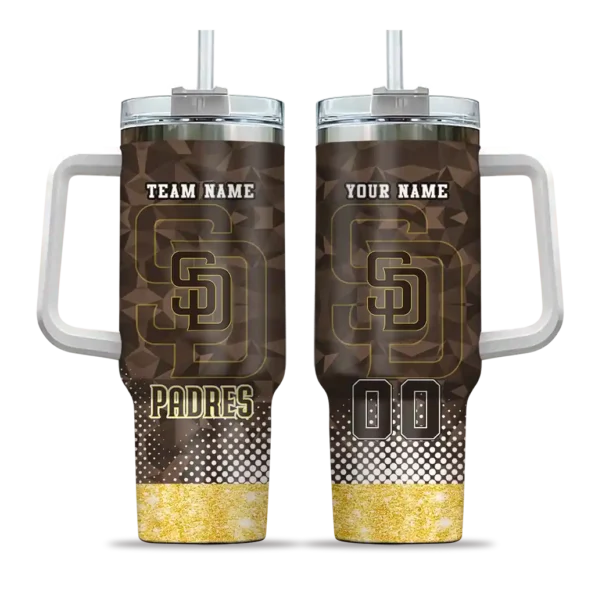 customized san diego padres geometric prism brown curved tumbler best selling 1.webp