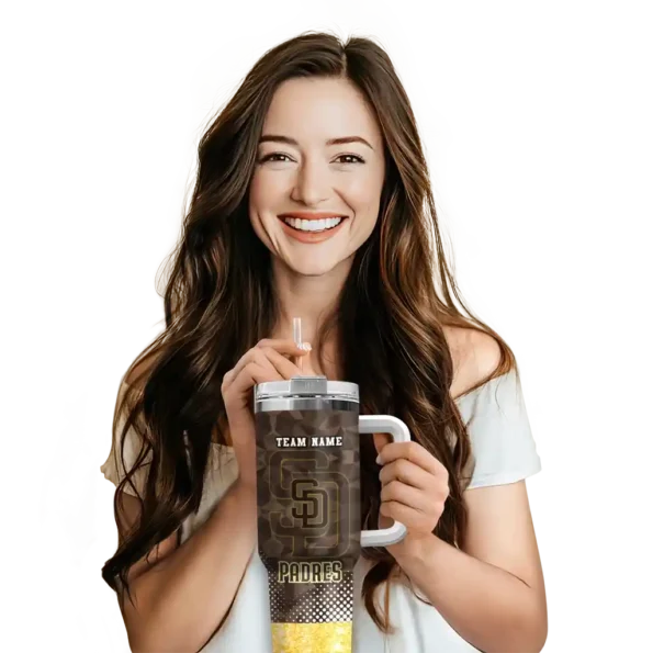 customized san diego padres geometric prism brown curved tumbler premium grade 1.webp
