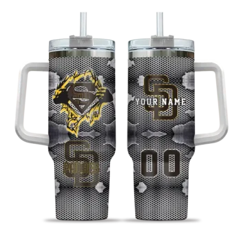 customized san diego padres superman shield brown gray curved tumbler best selling 1.webp
