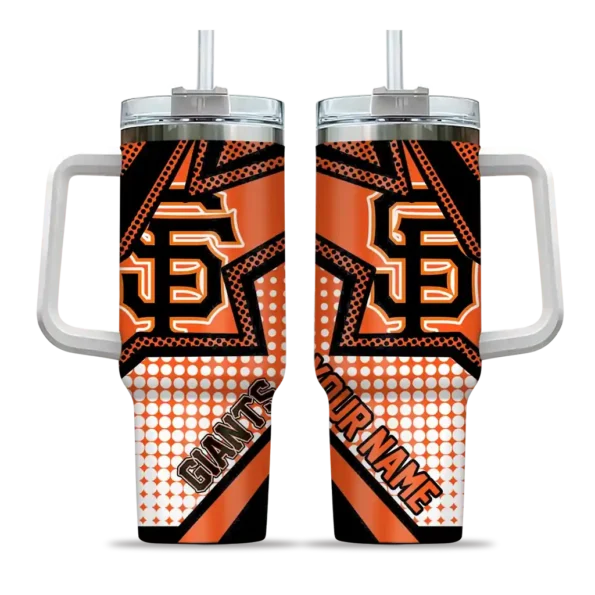 customized san francisco giants arrow burst orange curved tumbler best selling 1.webp
