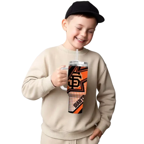customized san francisco giants arrow burst orange curved tumbler latest model 1.webp