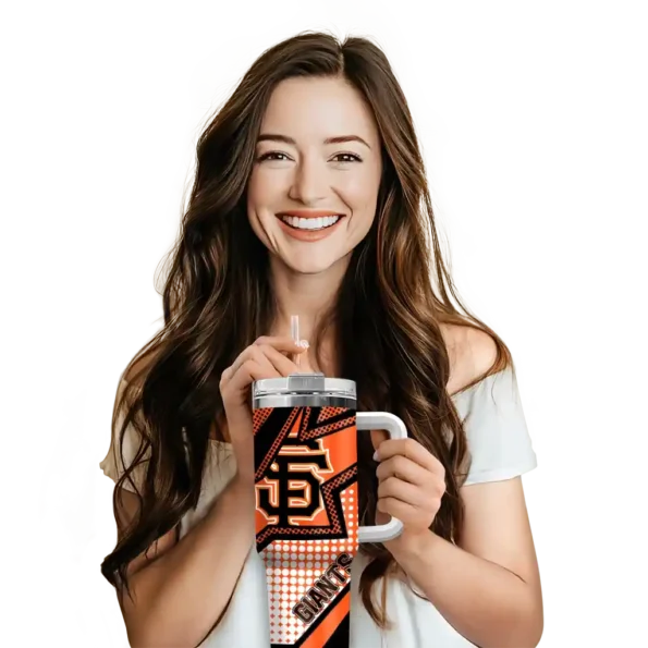customized san francisco giants arrow burst orange curved tumbler premium grade 1.webp