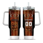 customized san francisco giants hexagon armor orange curved tumbler best selling 1.webp