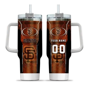 customized san francisco giants hexagon armor orange curved tumbler best selling 1.webp