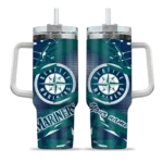 customized seattle mariners abstract paths navy blue curved tumbler best selling 1.webp
