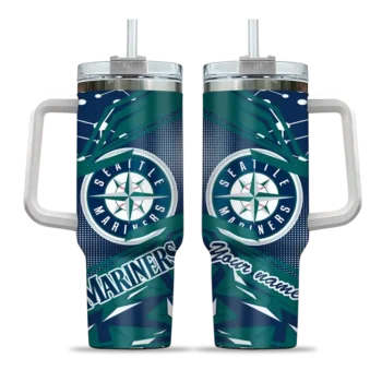 customized seattle mariners abstract paths navy blue curved tumbler best selling 1.webp