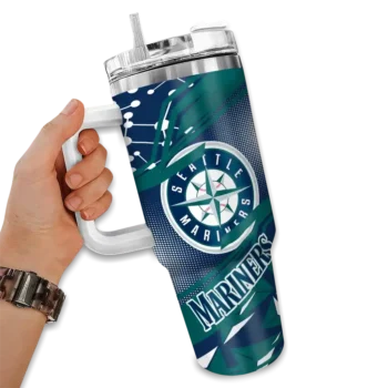 customized seattle mariners abstract paths navy blue curved tumbler fashion forward 1.webp