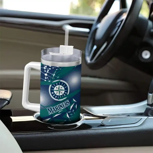 customized seattle mariners abstract paths navy blue curved tumbler trendy 1.webp
