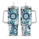 customized seattle mariners camo mashup navy blue white curved tumbler best selling 1.webp