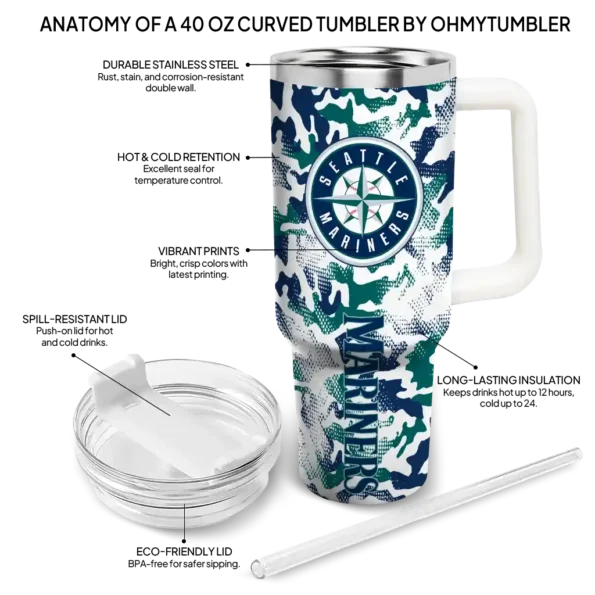 customized seattle mariners camo mashup navy blue white curved tumbler new arrival 1.webp