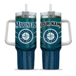 customized seattle mariners hex texture navy blue curved tumbler best selling 1.webp