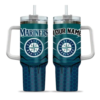 customized seattle mariners hex texture navy blue curved tumbler best selling 1.webp