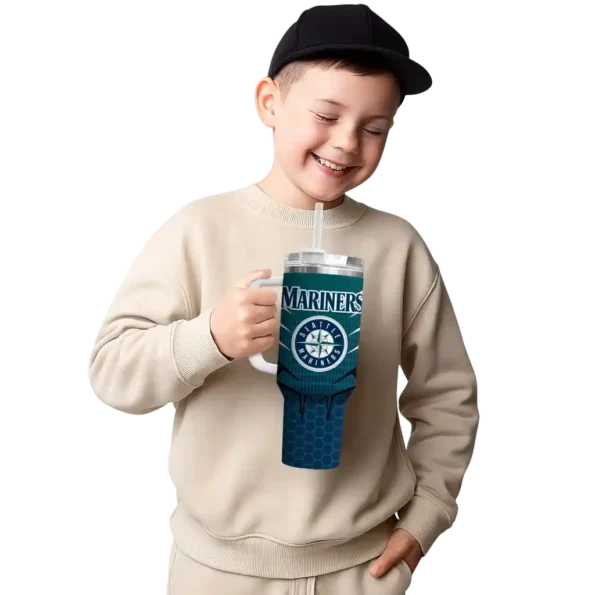 customized seattle mariners hex texture navy blue curved tumbler latest model 1.webp