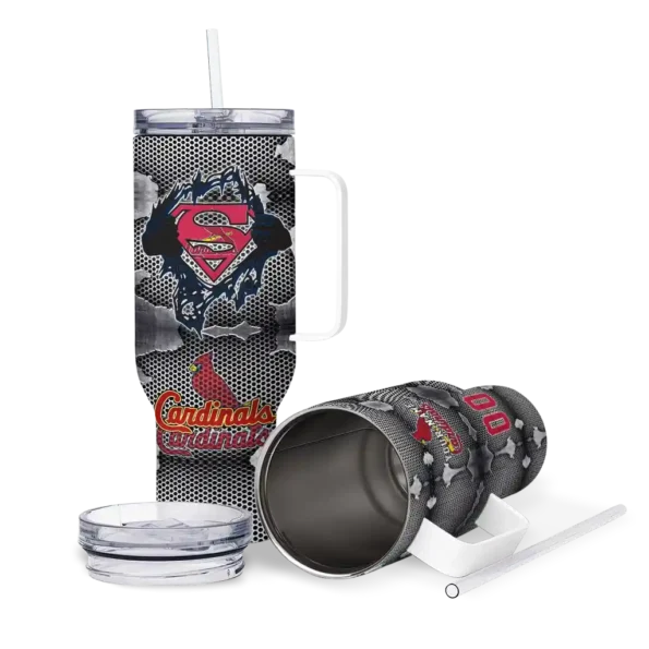 customized st louis cardinals superman shield red gray curved tumbler high quality 1.webp