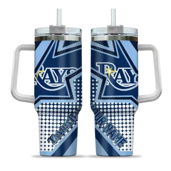 customized tampa bay rays arrow burst navy curved tumbler best selling 1.webp