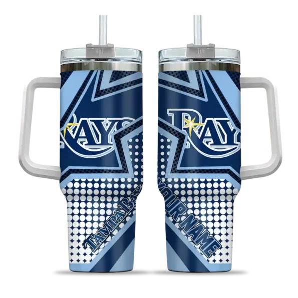customized tampa bay rays arrow burst navy curved tumbler best selling 1.webp