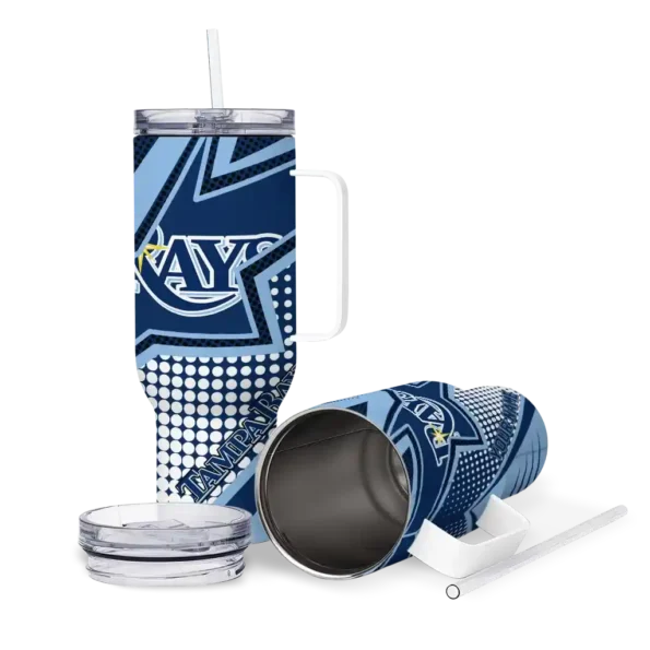 customized tampa bay rays arrow burst navy curved tumbler high quality 1.webp