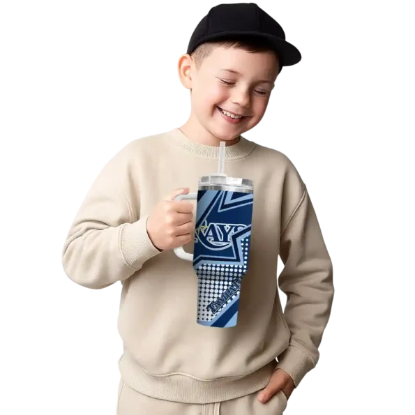 customized tampa bay rays arrow burst navy curved tumbler latest model 1.webp