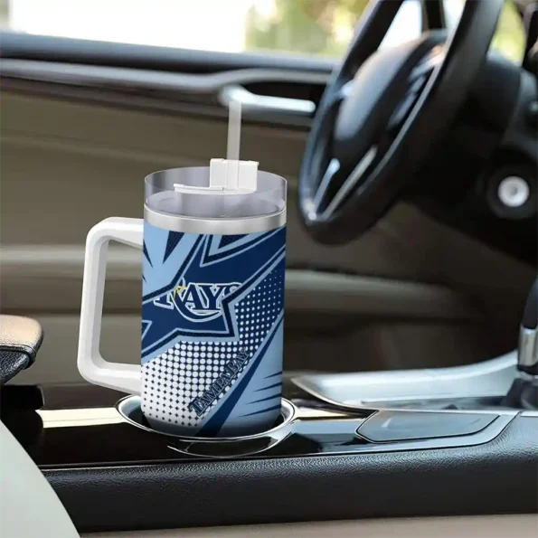 customized tampa bay rays arrow burst navy curved tumbler trendy 1.webp