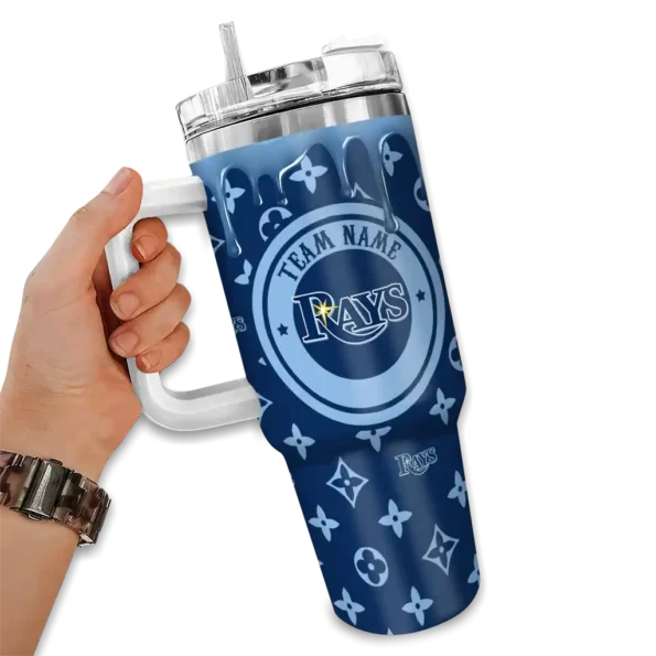 customized tampa bay rays bullseye drips navy curved tumbler fashion forward 1.webp