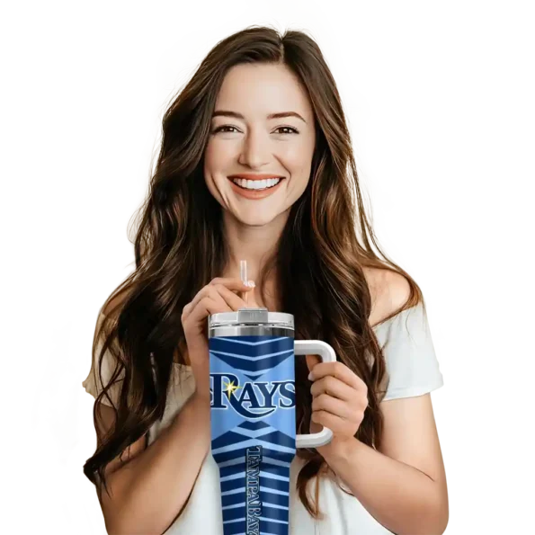 customized tampa bay rays chevron layers navy curved tumbler premium grade 1.webp
