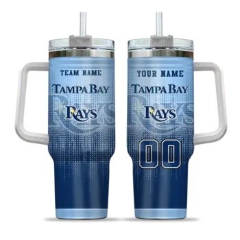 customized tampa bay rays gradient dots navy curved tumbler best selling 1.webp