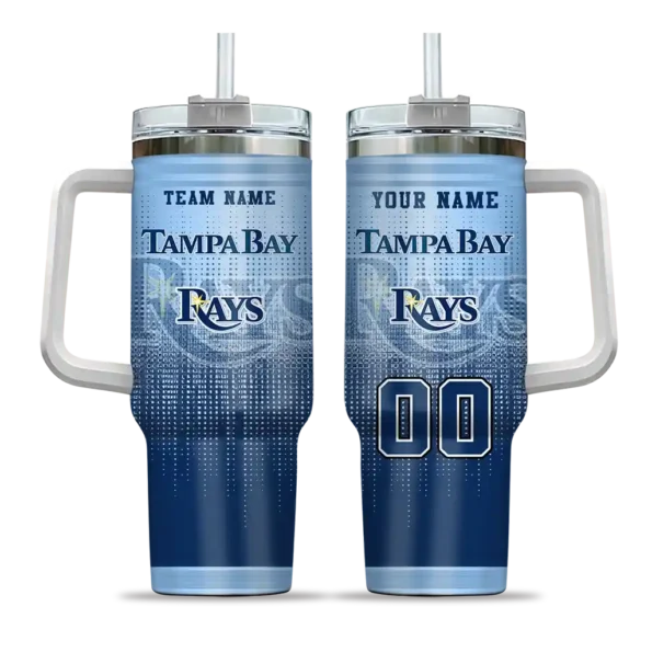 customized tampa bay rays gradient dots navy curved tumbler best selling 1.webp