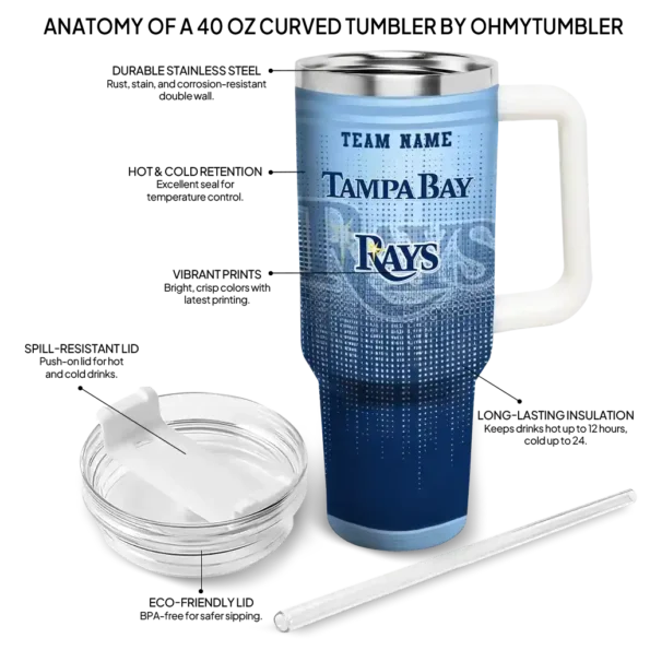 customized tampa bay rays gradient dots navy curved tumbler new arrival 1.webp
