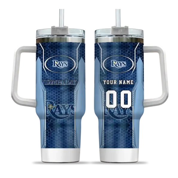customized tampa bay rays hexagon armor navy curved tumbler best selling 1.webp