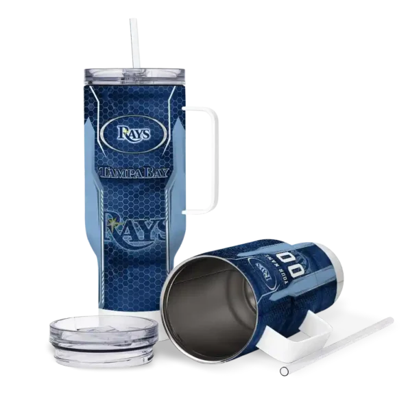 customized tampa bay rays hexagon armor navy curved tumbler high quality 1.webp