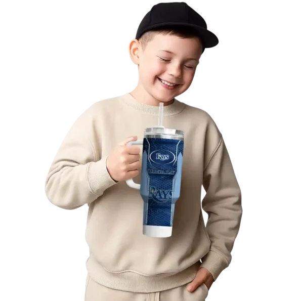 customized tampa bay rays hexagon armor navy curved tumbler latest model 1.webp