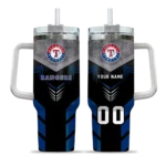 customized texas rangers arrow armor blue black curved tumbler best selling 1.webp