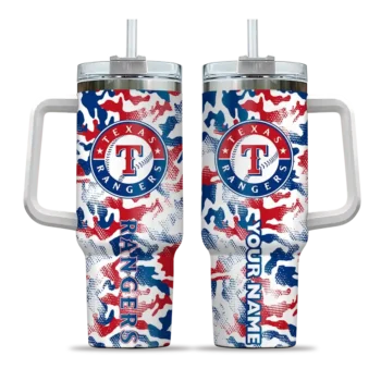 customized texas rangers camo mashup blue white curved tumbler best selling 1.webp