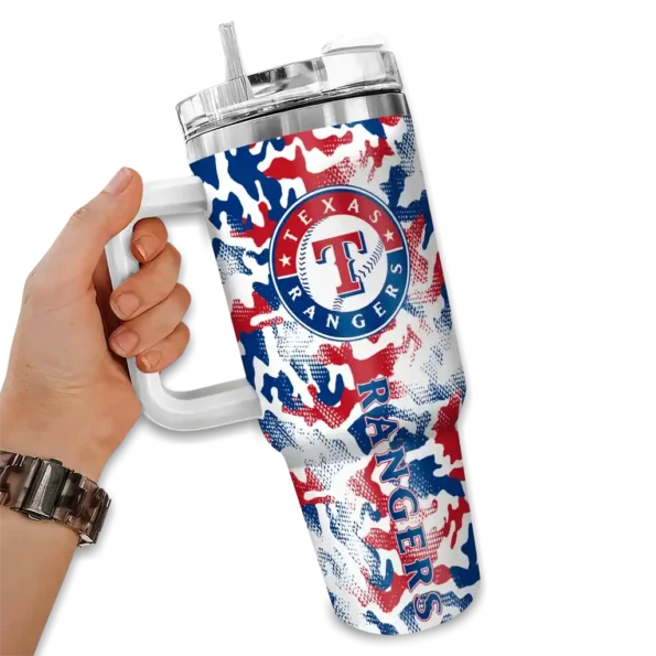 customized texas rangers camo mashup blue white curved tumbler fashion forward 1.webp