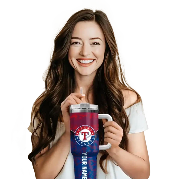 customized texas rangers chevron stripe blue curved tumbler premium grade 1.webp