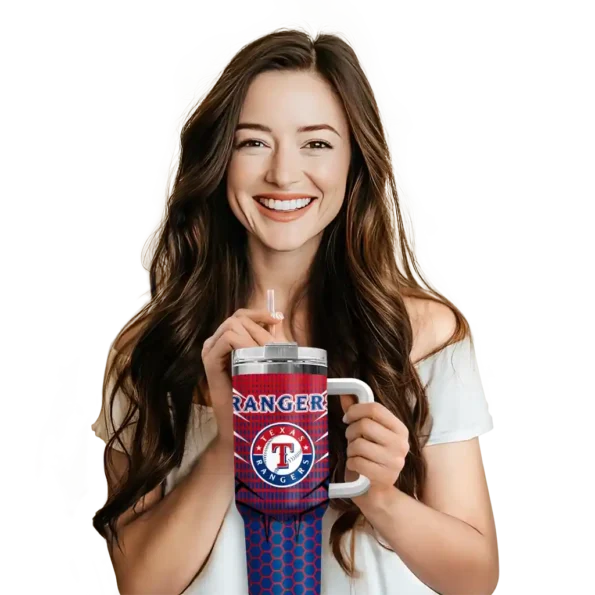 customized texas rangers hex texture blue curved tumbler premium grade 1.webp